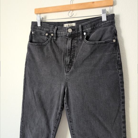 Madewell Classic Straight Jeans Lunar Wash Womens 29 Black High Rise Cropped EUC - Picture 9 of 10